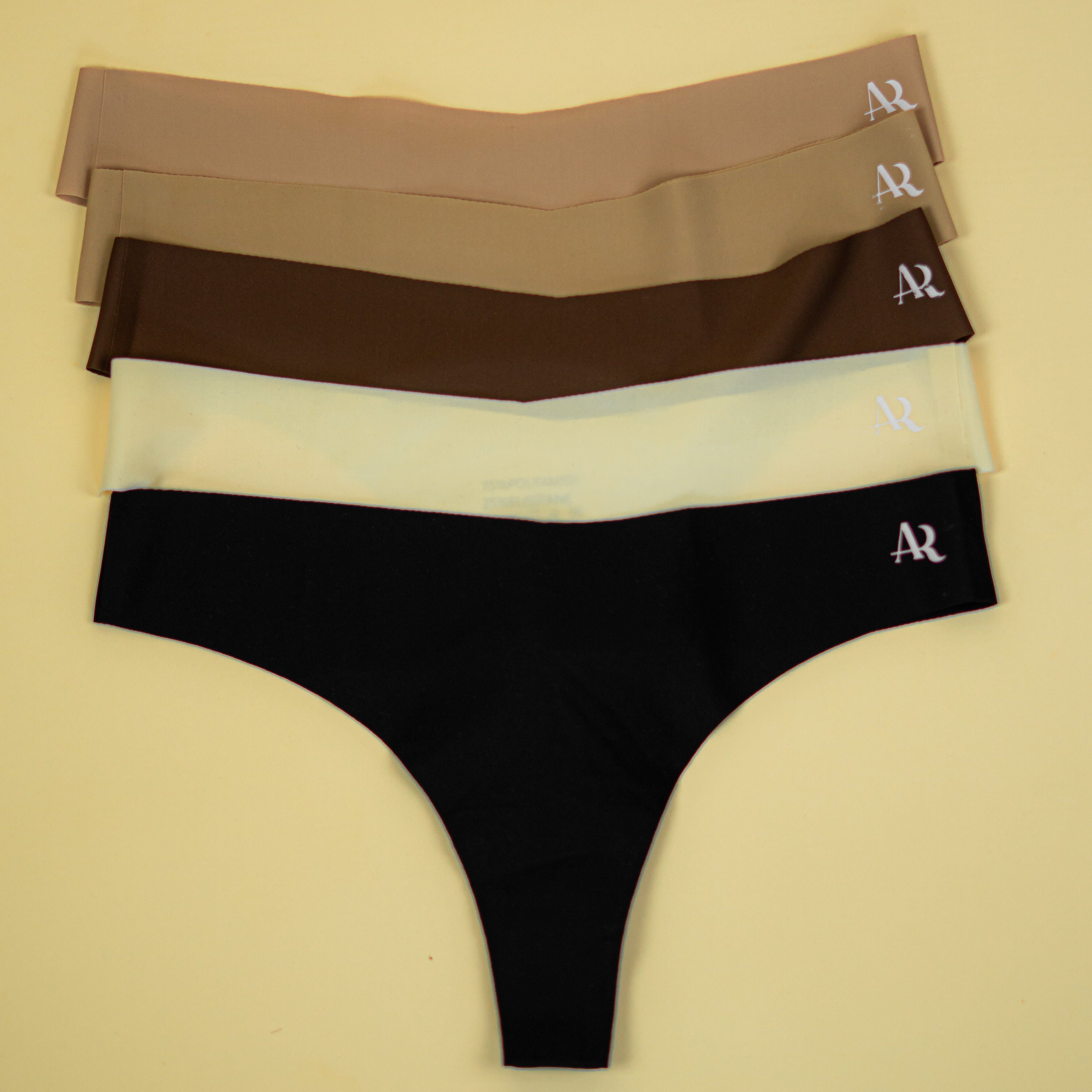 Set de 5 Panties Tipo Bikini – Nude & Black