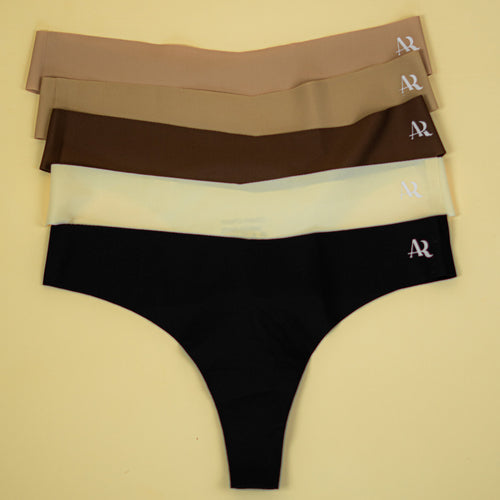 Set de 5 Panties Tipo Bikini – Nude & Black