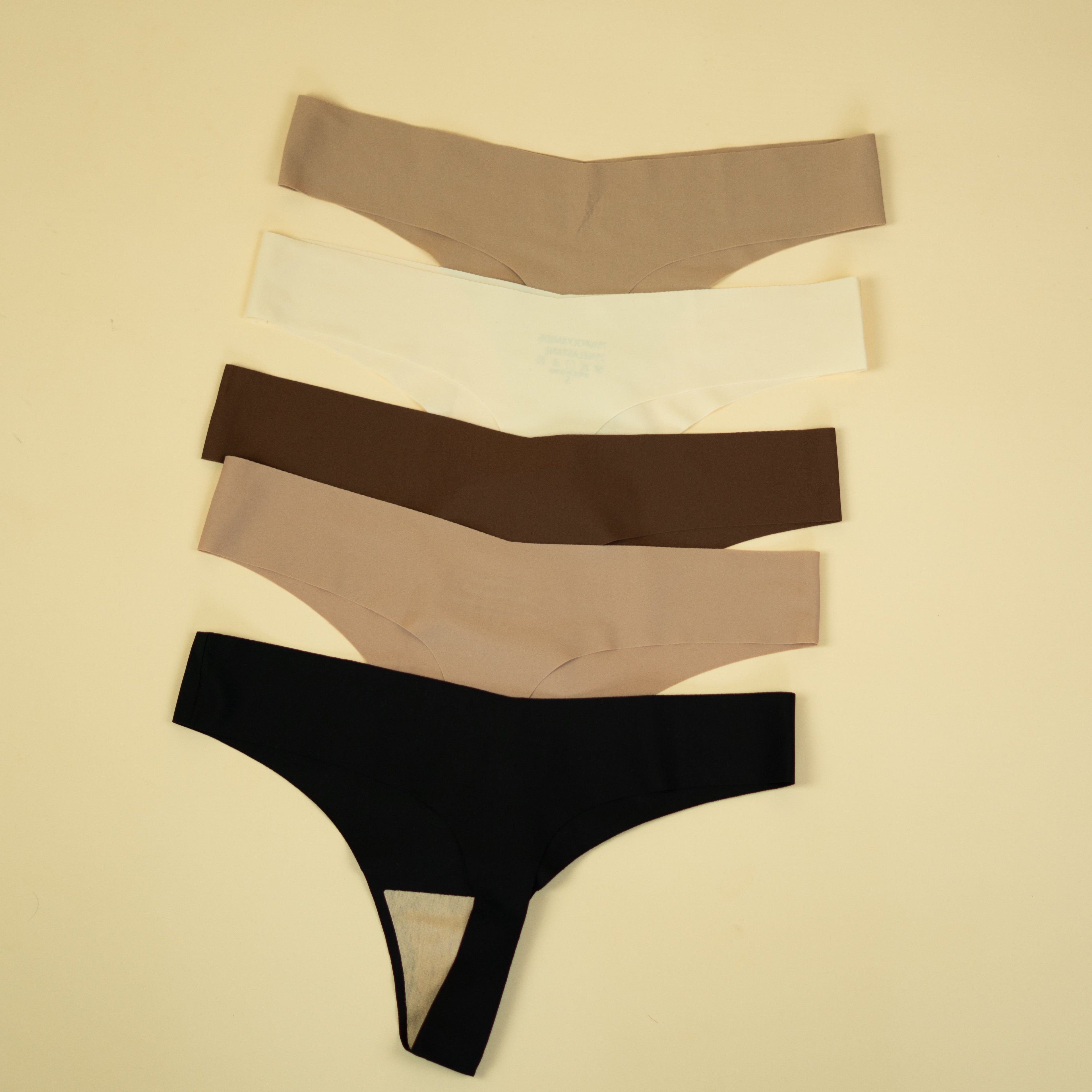 Set de 5 Panties Tipo Bikini – Nude & Black